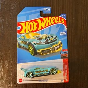 Hot Wheels Spoiler Alert Blue and Yellow Track Ripper Car 4/5  164/250